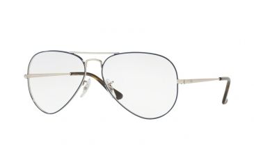 Image of Ray-Ban RX6489 Eyeglass Frames 2970-58 - Silver On Top Blue Frame