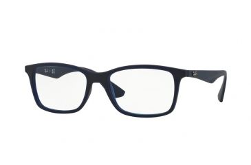 Image of Ray-Ban RX7047 Bifocal Prescription Eyeglasses 5450-56 - Matte Trasp Blue Frame