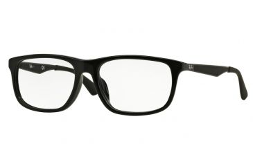 Image of Ray-Ban RX7055F Progressive Prescription Eyeglasses 2000-56 - Shiny Black Frame