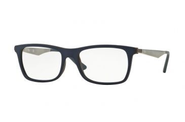 Image of Ray-Ban RX7062 Eyeglass Frames 5575-53 - Top Blue On Matte Brown Frame