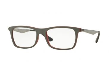 Image of Ray-Ban RX7062 Eyeglass Frames 5576-55 - Top Grey On Matte Bordeaux Frame