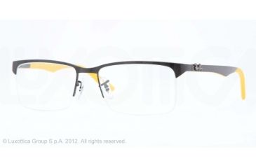 Image of Ray-Ban RX8411 Progressive Prescription Eyeglasses 2503-52 - Matte Black Frame, Demo Lens Lenses