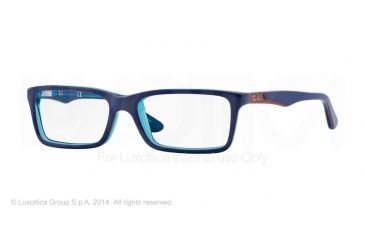 Image of Ray-Ban RY1534 Single Vision Prescription Eyeglasses 3587-46 - Top Blue On Azure Transp Frame