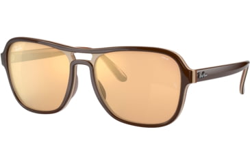 Image of Ray-Ban State Side RB4356 Sunglasses, Dark Brown Light Brown Brown, 58, RB4356-6547B4-58