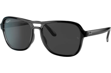 Image of Ray-Ban State Side RB4356 Sunglasses, Polarized Black Lenses, Black Transparent Black, 58, RB4356-654548-58