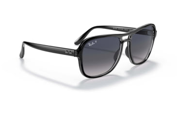 Image of Ray-Ban State Side RB4356 Sunglasses, Polarized Blue Gradient Lenses, Black Transparent Black, 58, RB4356-654578-58