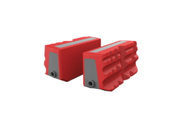 Image of Real Avid Smart-Jaws Firearm Master Gun Vise Multi-Fit Sleeves, 9 Grooves, Textured Flat, 3 in Diameter, Thermoplastic Rubber, Medium, Gray/Red, AVSFJMF