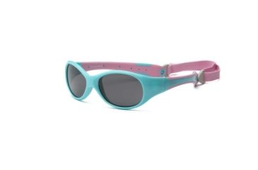 Image of Real Kids Shades Aqua/Pink Double Injection Flex Fit Removable Band Frame with PC Smoke Lens 4+, Girls 4EXPAQPK