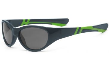Image of Real Kids Shades Boy's Unbreakable Sunglasses, Graphite/Lime Frame with Polarized Smoke Lens, Youth 7DISGRLMP2