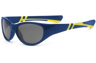 Image of Real Kids Shades Boy's Unbreakable Sunglasses, Navy/Yellow Frame with Smoke Lens, Kid 4DISNVYL