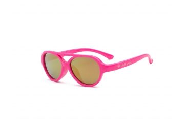 Image of Real Kids Shades Girl's Unbreakable Sky Sunglasses, Neon Pink Frame with Pink Mirror Lens, Kid 4SKYNPK