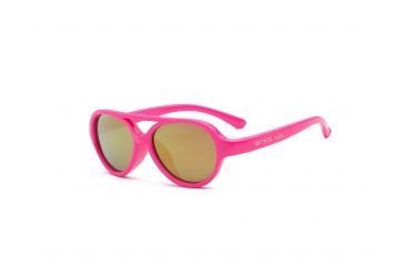 Image of Real Kids Shades Girl's Unbreakable Sky Sunglasses, Neon Pink Frame with Pink Mirror Lens, Youth 7SKYNPK
