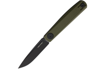 Image of Real Steel Gslip Compact Green G10 Folding Knife, 3.5 black finish VG-10 stainless blade, OD green G10 handle, 7866