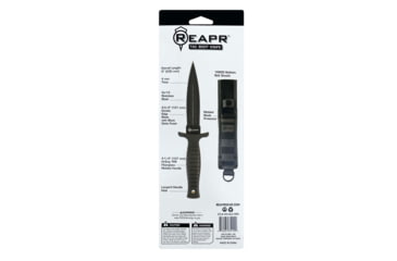 Image of Reapr Tac Boot Fixed Blade Knife, 4.75in, 3Cr13 Stainless Steel, Black, Black, CTLR-013-BLK-RPR