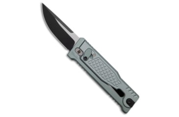 Image of Reate Knives Reate EXO Mini Drop Point Gravity Knife Gray Frag Aluminum 2.6&quot; PVD Elmax, Gray, Elmax, adult, BHQ-223213