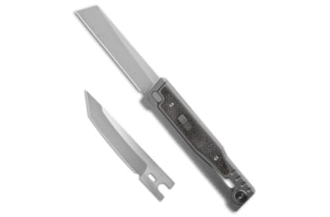 Image of Reate Knives Reate OG EXO Coping Gravity Knife Titanium/Black Micarta 3.75&quot; Stonewash, Black/Gray, Elmax, adult, BHQ-188939