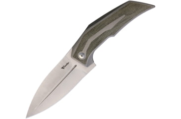 Image of Reate Knives T4000 Framelock Folding Knife, 4 stonewash and satin finish Bohler M390 stainles, Bead blast finish titanium handle with green micar, REA064 T4000 GREEN MICARTA