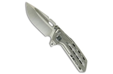 Image of Reate Reate Knives Terminator-TX228 Bead Blast Titanium 3.7&quot; Satin M390, Gray, Bohler M390, adult, BHQ-220408