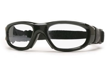 Image of Rec Specs MX-21 Protective Eyewear Shiny Black Frame,Clear Lens, Unisex MX-21SHBK4817C