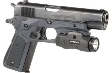 Image of Recover Tactical 1911 Grips with Integrated Rail Adapter and Changeable Panels, Phantom Gray Frame with Black and Phantom Gray Panels, CC3P-0401