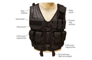 Image of Red Rock Outdoor Gear Tactical Assault Vest - Black, One-Size 610T