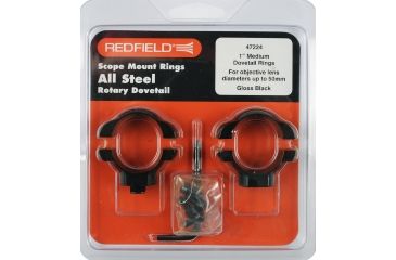 Image of Redfield Mounts 1in Rotary Dovetail Steel Rifle Scope Rings - Medium, Black 47224