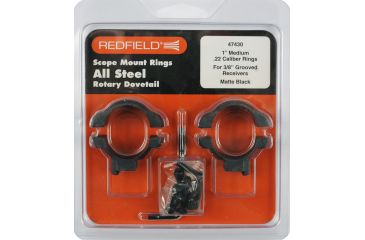 Image of Redfield Mounts .22 Cal Rimfire Steel Rifle Scope Rings - 1in, Med, .22, Matte 47430