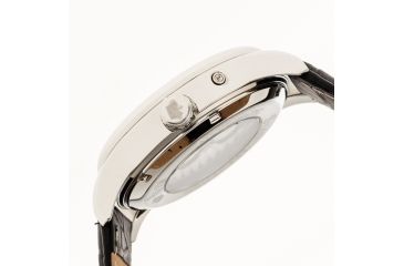 Image of Bhutan Genuine Leather Mens Watch,Black/Silver Dial,Steel,Black