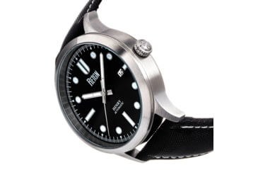Image of Reign Henry Automatic Canvas-Overlaid Leather-Band Watch w/Date, Black - Mens, REIRN6202