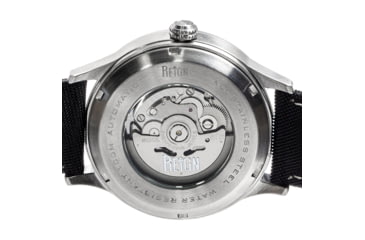 Image of Reign Henry Automatic Canvas-Overlaid Leather-Band Watch w/Date, Black - Mens, REIRN6202