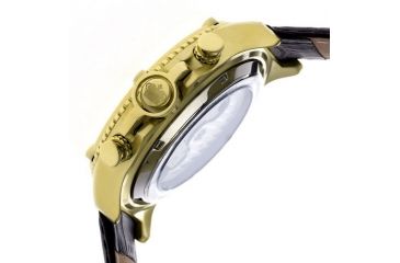 Image of Reign Mens Goliath Watch,44mm,Ivory Dial,Gold Bezel,Black Leather Strap REIRN3304