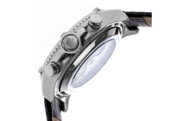 Image of Reign Mens Goliath Watch,44mm,White Dial,Silver Bezel,Black Leather Strap REIRN3301