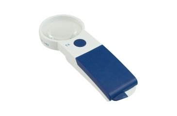 Image of Reizen EZ Touch 5X16D LED Handheld Magnifier Loupe - Round Lens 60mm, White/Blue R6503