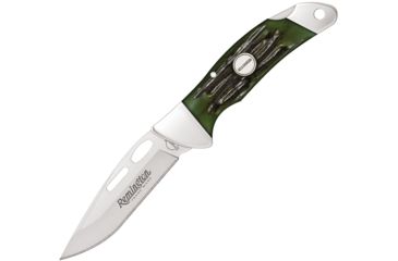 Image of Remington Heritage Lockback Folding Knife,2.75in,440A Steel,Drop Point,Heritage Green,Jigged Bone Handle R11005