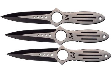 Image of Renegade Tactical Steel G4 Stryker  Triple Set Thrower Knives, Silver RT129