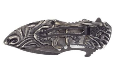Image of Renegade Tactical Steel Skull Folder Knives, Silver RT113