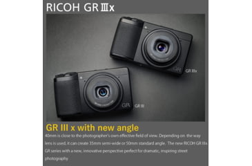 Image of Ricoh GR IIIx Digital Camera, Black, 15286