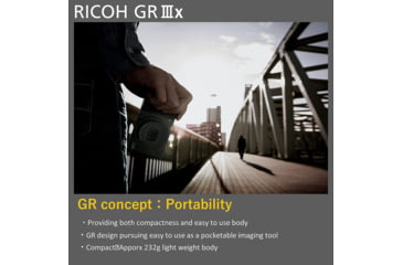 Image of Ricoh GR IIIx Digital Camera, Black, 15286