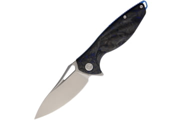 Image of Rike Knife Hummingbird Plus Folding Knife, Black and blue carbon fiber handle, HBPLUS BCF