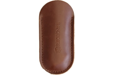 Image of Rike Knife Thor 4 M390 Blade Framelock Folding Pocket Folding Knife, 2.5in Satin Bohler M390 SS Drop Point, Blue Anodized Titanium Handle, Pocket Clip, Brown Leather Sleeve, THOR4S-BLUE