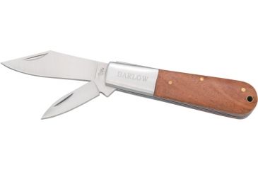 Image of Rite Edge Barlow Folder Knife, Stainless clip and pen blade, Wood handles with brushed stainless bolster CN210601