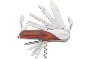 Image of Rite Edge Multi Function Folder Knife, stainless drop point blade, g. Wood hande CN212832