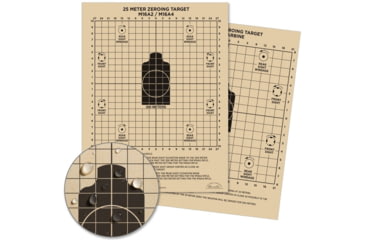 Image of 25 METER M4 M16 ZEROING AND PISTOL TARGET - 8.5 X 11 - 25 PACK