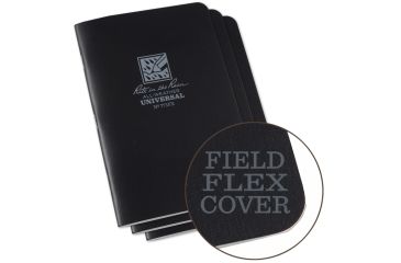 Image of Rite in the Rain Stapled Notebook - Universal - Black - 3 Pack, Black, 4/5/8 x 7 771FX