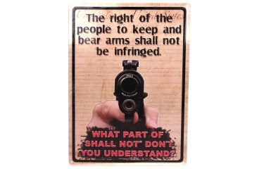 Image of River's Edge 12in.x17in. Weatherpoof Rolled Edge Tin Sign, The Right To Keep and Bear Arms 184655