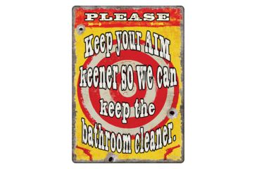 Image of River's Edge Keep Your Aim Keener Tin Sign 12x17 1447