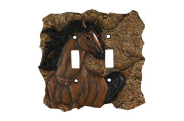 Image of River's Edge New Horse Double Switch Plate Cover 663