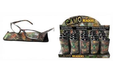 Image of River's Edge Rivers Edge Case Lot Reading Glasses Green Camo 25 Pieces
