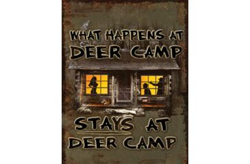 Image of River's Edge Rivers Edge Heavy Metal Sign ''what Happens At Deer Camp''