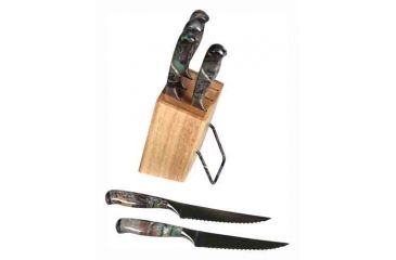 Image of River's Edge Rivers Edge Steak Knife Set Camo W/wood Block